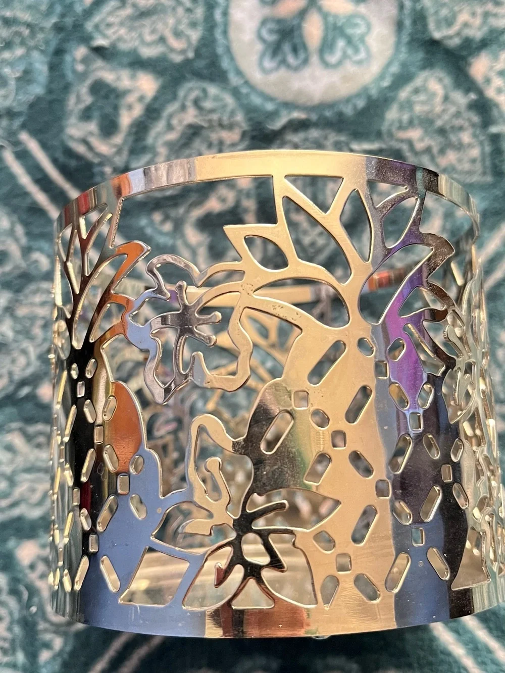 Bath & Body Works Silver Pineapple and Hibiscus Candle Holder
